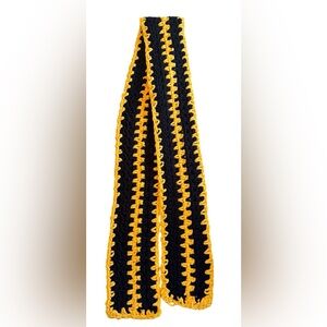 Black and Gold Crochet Scarf